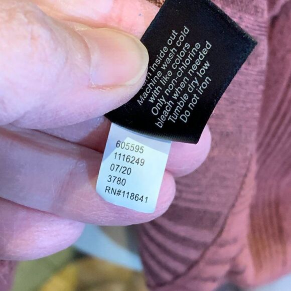 Lane Bryant 14/16 mauve dusty rose mock chevron brushed texture long sleeve top - Picture 6 of 9